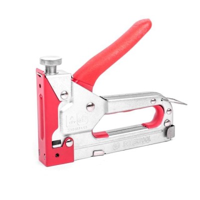 Механический скобозабивной пистолет под скобу 11.3*0.7*4-14мм, обрезиненная рукоятка Intertool RT-0102