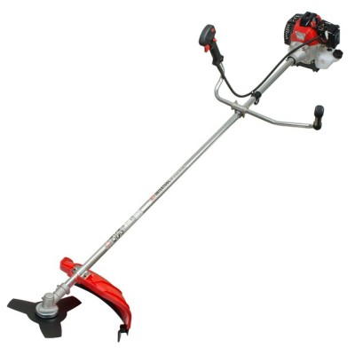 Мотокоса 1.5 кВт/2 л.с., 43 см?, катушка, 3-х лопастной нож, фреза 40 зубъев, двухплечевой ранцевый ремень Intertool DT-2232