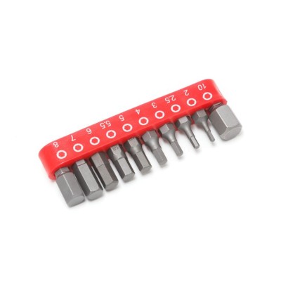 Набір біт 6-гранних 10 предметів 1/4" (H 2,2.5,3,4,5,5.5,6,7,8,10-25мм) Forsage F-21021