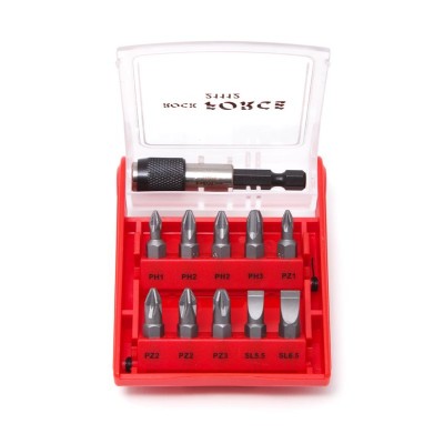 Набор бит с битодержателем 11 предметов, 1/4" (PH1,2,3 PZ1,2,3, SL5.5, 6.5) ROCKFORCE RF-21112 Набор бит с битодержателем 11 предметов, 1/4" (PH1,2,3 PZ1,2,3, SL5.5, 6.5) ROCKFORCE RF-21112