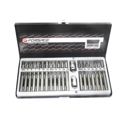 Набір біт з битоутримувачами 40 предметів (70/35, T20-Т55, H4-H12, M5-M12) у залізному кейсі Forsage F-4401