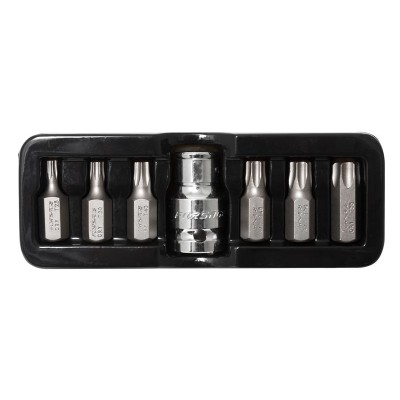 Набор бит TORX с битодержателем,7 предметов 1/2"(L:30мм;Т25,Т30,Т40,Т45,Т50,Т55), в ложементе Forsage F-4074 Набор бит TORX с битодержателем,7 предметов 1/2"(L:30мм;Т25,Т30,Т40,Т45,Т50,Т55), в ложементе Forsage F-4074