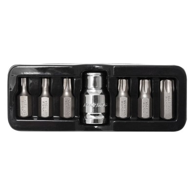 Набор бит TORX с отверстием и битодержателем,7 предметов 1/2"(L:30мм;Т25,Т30,Т40,Т45,Т50,Т55), в ложементе Forsage F-4074TH Набор бит TORX с отверстием и битодержателем,7 предметов 1/2"(L:30мм;Т25,Т30,Т40,Т45,Т50,Т55), в ложементе Forsage F-4074TH