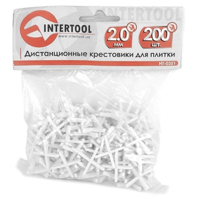 Набір дистанційних хрестиків для плитки 2.0мм/200шт Intertool HT-0351