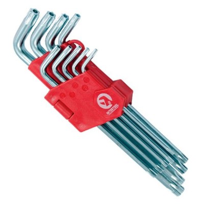 Набір Г-подібних ключів TORX з отвором 9шт, Т10-Т50, Cr-V, Big Intertool HT-0606