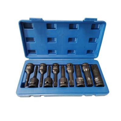Набор головок-бит TORX ударных 10 предметов,1/2"(T30, T40, T45, T50, T55, T60, T70, T80, T90, T100), в кейсе FORCEKRAFT FK-41013MPB