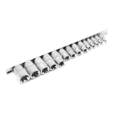 Набор головок Е-профиль 15 предметов 1/4"&3/8"&1/2" (1/4"Е4-Е8,3/8"Е10-Е14,1/2"Е16-Е24) на планке Forsage F-4158 Набор головок Е-профиль 15 предметов 1/4"&3/8"&1/2" (1/4"Е4-Е8,3/8"Е10-Е14,1/2"Е16-Е24) на планке Forsage F-4158