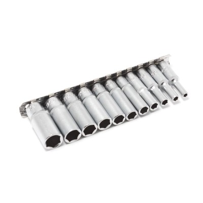Набор головок глубоких 11 предметов 1/4" 6гр.(4,5,5.5,6-13мм), на планке Forsage F-21115-5 Набор головок глубоких 11 предметов 1/4" 6гр.(4,5,5.5,6-13мм), на планке Forsage F-21115-5