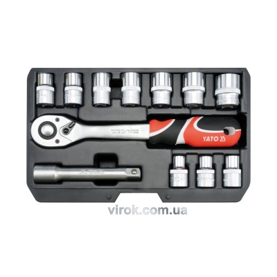 Набор головок торцевых YATO 1/2" М10-24 мм 12 шт YT-38671
