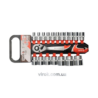 Набор головок торцевых YATO 1/2" М8-32 мм 19 предметов YT-38681