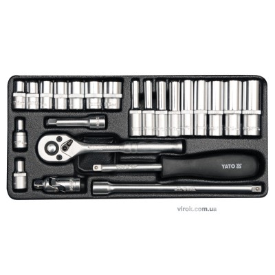 Набор головок торцевых YATO 1/4" М4-13 23 предмета YT-14421