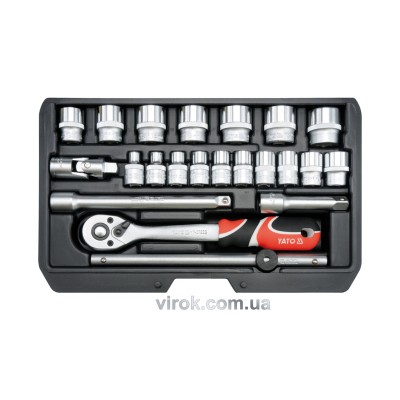 Набор головок торцевых YATO 3/8'' М6-22 мм 22 шт YT-38561