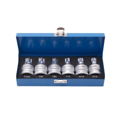 Набор головок Torx, Spline с отверстием 3/4" 6 предметов(Т70, Т80, Т90, Т100, М16, М18), в кейсе ROCKFORCE RF-305116 Набор головок Torx, Spline с отверстием 3/4" 6 предметов(Т70, Т80, Т90, Т100, М16, М18), в кейсе ROCKFORCE RF-305116