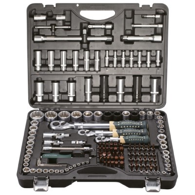 Набор инструмента 150+6 предметов 1/4" 3/8" 1/2"(6-гр.)(4-36мм; 3/8":10-19мм 12гр.; 1/2":27,30,32,36-12гр.)+(биты 5/16":М6,8,10,12,14; гибкий удлинитель 1/4") ROCKFORCE RF-41501-5 Premium Набор инструмента 150+6 предметов 1/4" 3/8" 1/2"(6-гр.)(4-36мм; 3/8":10-19мм 12гр.; 1/2":27,30,32,36-12гр.)+(биты 5/16":М6,8,10,12,14; гибкий удлинитель 1/4") ROCKFORCE RF-41501-5 Premium