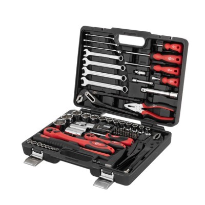 Набор инструментов профессиональный 1/2" & 1/4" 72ед ( гол.4-32мм, гол.удл.5-9мм, кл.комб.10-19мм), Cr-V Intertool ET-6073