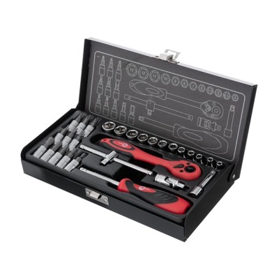 Набор инструментов профессиональный 1/4" 28 ед. (гол.4-13мм, биты 11ед.), Cr-V Intertool ET-6028