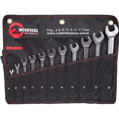 Набор ключей комбинированных 11шт., 6- 22мм, Cr-V, DIN3113, STORM Intertool XT-1003