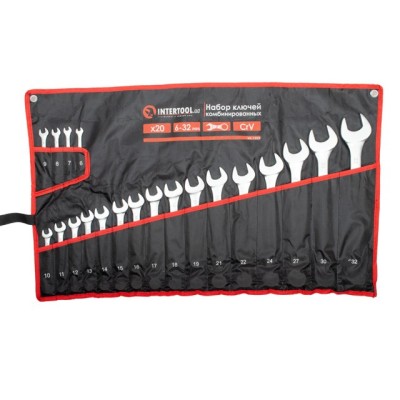 Набор ключей комбинированных 20шт., 6-32мм, Cr-V, чехол Intertool HT-1253