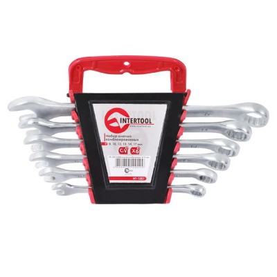 Набор ключей комбинированных 6шт., 8-17мм, Cr-V Intertool HT-1201