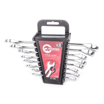 Набір ключів комбінованих 8шт., 8-19мм, Cr-V Intertool HT-1202