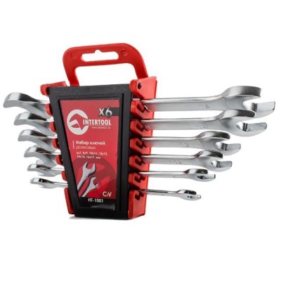 Набір ключів ріжкових 6шт., 6-17мм, Cr-V Intertool HT-1001