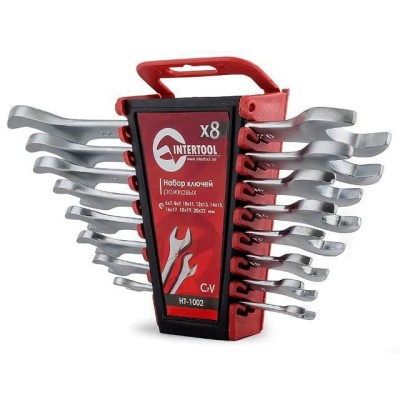Набір ключів ріжкових 8шт., 6-22мм, Cr-V Intertool HT-1002