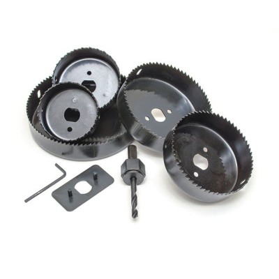 Набор корончатых сверл по дереву составной 64-127мм 8шт.(64,76,89,102,127мм) Intertool BT-0024