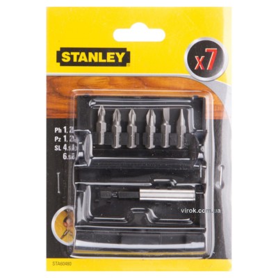 Набор насадок отверточных STANLEY с магнитным держателем 7 шт STA60480-XJ Набор насадок отверточных STANLEY с магнитным держателем 7 шт STA60480-XJ
