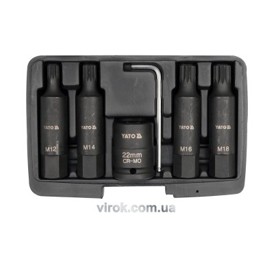 Набір насадок ударних ударних YATO SPLINE 3/4" 6 шт YT-1157