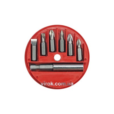 Набор насадок отверточных VOREL с магнитным держателем 7 шт 66080 Набор насадок отверточных VOREL с магнитным держателем 7 шт 66080