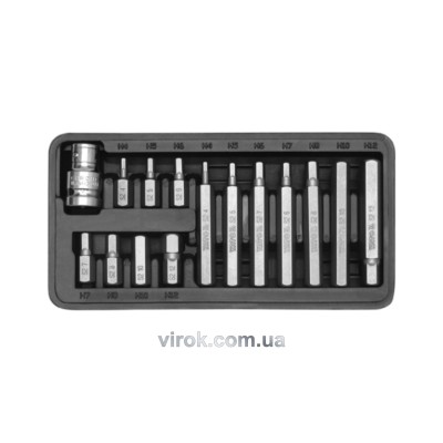 Набор насадок отверточных YATO НЕХ H4-12 с переходником 1/2" 15 шт YT-0413