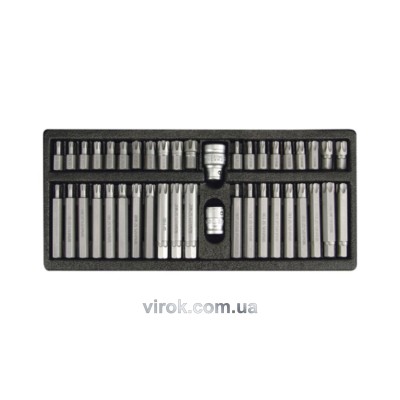 Набор насадок отверточных YATO TORX SECURITY и RIBE с переходником 1/2" 42 шт YT-0420