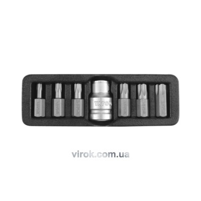 Набор насадок отверточных YATO TORX SECURITY T25-55 с переходником 1/2" 7 шт YT-0416