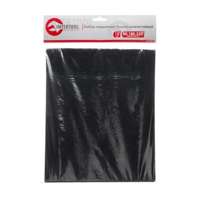 Набір наждакового паперу вологостійким 15шт (80.180.320) Intertool HT-0031
