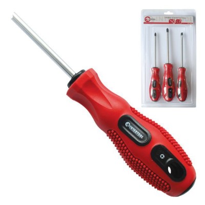 Набор отверток 3ед.(SL5*100,PH1*100,PH2*100) Cr-V Intertool VT-2004