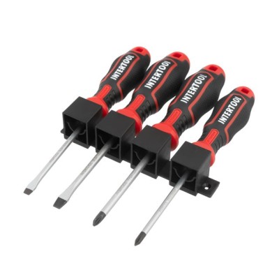 Набор отверток 4 ед ( SL5.0*100мм, SL6.0*100мм, PH1*100мм, PH2*100мм), STORM Intertool VT-3434