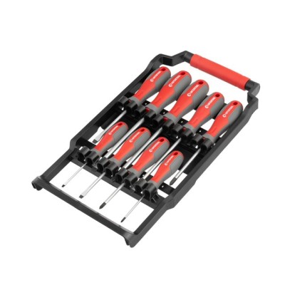 Набор отверток 9 ед ( SL3.0*75мм, SL5.0*75мм, SL6.0*100мм, SL6.0*150мм, SL8.0*150мм, PH0*75мм, PH1*75мм, PH2*100мм, PH3*150мм) Intertool VT-3349