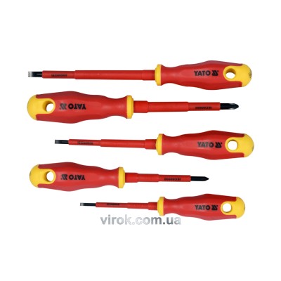 Набор отверток диэлектрических YATO VDE до 1000 В 5 шт YT-2827