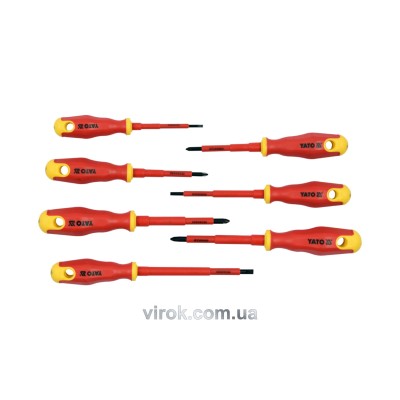 Набор отверток диэлектрических YATO VDE до 1000 В 7 шт YT-2828