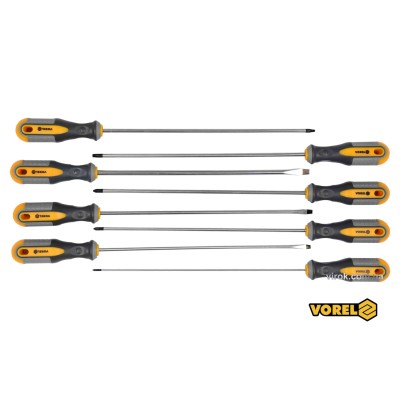 Набор отверток с удлиненными стержнями VOREL 325 мм SL PH TORX Cr-V 8 шт 60990