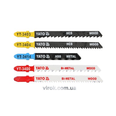 Набір пильних полотен для електролобзика (метал, дерево) YATO Bi-Metal 75-100 мм 5 шт YT-3445
