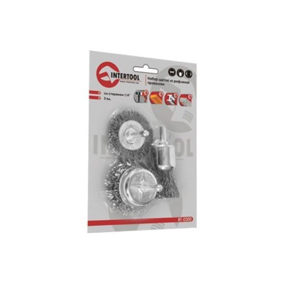 Набор щеток проволочных для дрели 3ед., 1/4 Intertool BT-0300