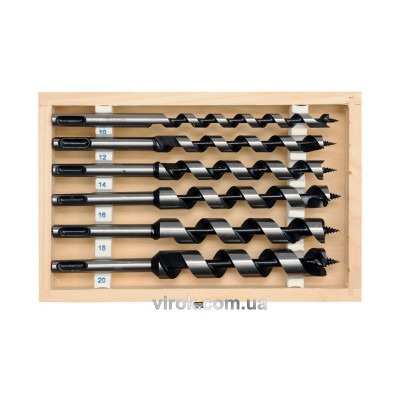 Набір спіральних свердлів по дереву YATO 10-20 мм 200 мм 6 шт YT-3300