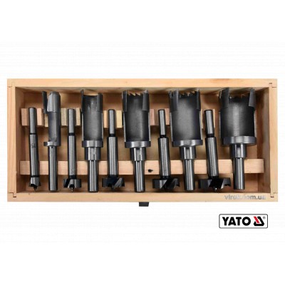 Набір свердел по дереву: коронки та фрези YATO 15-35 мм 110/90 мм 10 шт YT-33837
