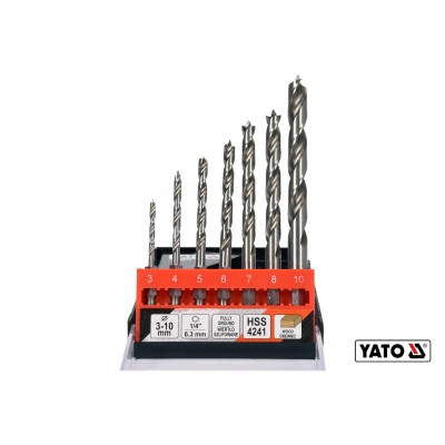 Набір свердел по дереву спіральних YATO ?3-4-5-6-7-8-10 мм HEX 1/4" HSS 4241 7 шт YT-33873