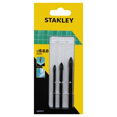 Набор сверл по керамической плитке STANLEY 5-8 мм 3 шт STA53312-QZ Набор сверл по керамической плитке STANLEY 5-8 мм 3 шт STA53312-QZ
