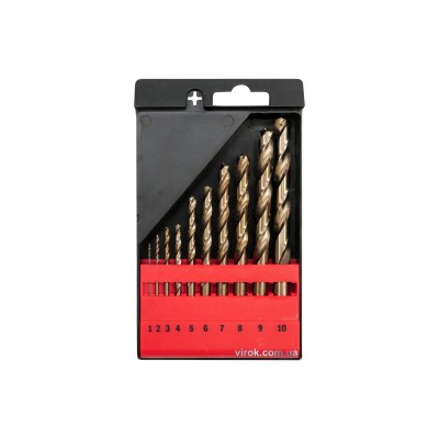 Набір свердел по металу YATO Co-HSS 1-10 мм 10 шт YT-41603