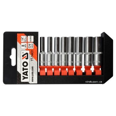Набір головок торцевих YATO 1/4" М5.5-13 мм 8 шт YT-14431