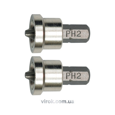 Насадка отверточная для гипсокартона VOREL крестовая PH2 x 6.3 x 25 мм 2 шт 65800