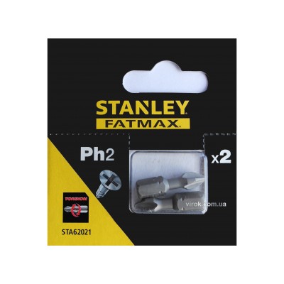 Насадка отверточная STANLEY крестовая PH2 х 25 мм 2 шт STA62021-XJ Насадка отверточная STANLEY крестовая PH2 х 25 мм 2 шт STA62021-XJ